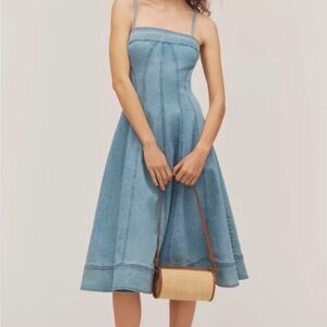 Pilcro Light Blue Denim Midi Dress
